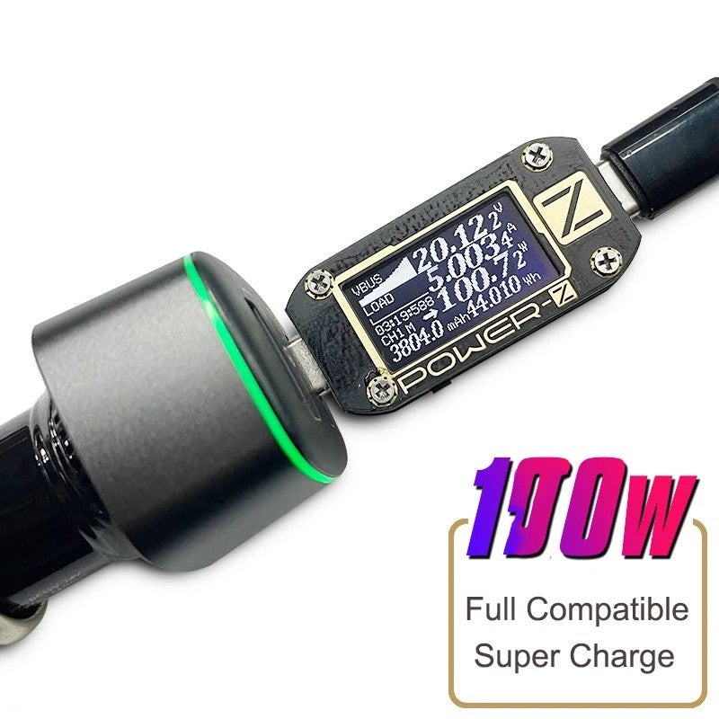 Bluejw 100W USB-C Car Charger PD 3.0 Fast Charging Adapter for MacBook, Huawei, Xiaomi, Oppo, Vivo Notebooks - Cigarette Lighter Automobile Charger - Image 4